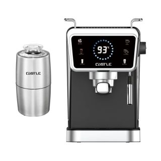 ماكينة قهوة، 1350 وات، 1.5 لتر، 7 وظائف، 20 بار مع مطحنة قهوة، 200 وات، 60 جرام، ستانلس ستيل