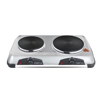 بوتاجاز مسطح كهربائي، 2 عين، 2500 وات، EC1020D - فضي