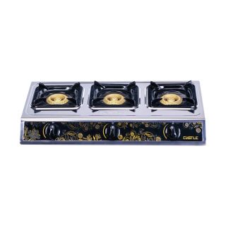بوتاجاز مسطح غاز، 3 شعلة، GS1030S - فضي
