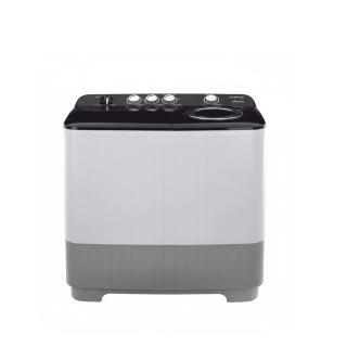 غسالة ملابس هاف، 12 كيلو، 2 حوض، طلمبة، WMH1220P-BK - ابيض اسود