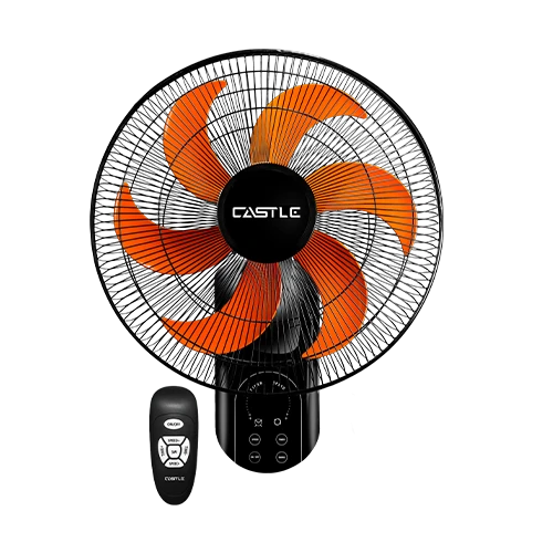 مروحة حائط، 18 بوصة، 6 ريشة، 3 سرعات، ريموت كنترول، FAW1918RD - اسود