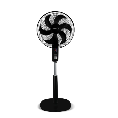 مروحة ستاند، 18 بوصة، 6 ريشة، 3 سرعات، شاشة ديجيتال، ريموت كنترول، FAS2518RD - اسود